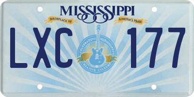 MS license plate LXC177