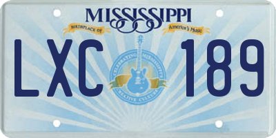 MS license plate LXC189