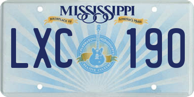 MS license plate LXC190