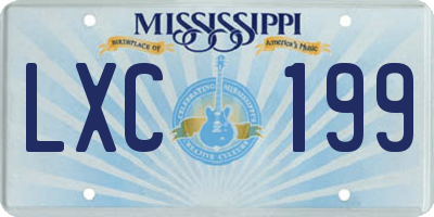 MS license plate LXC199