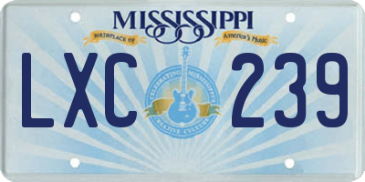 MS license plate LXC239