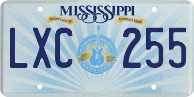 MS license plate LXC255