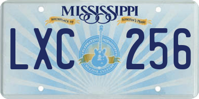 MS license plate LXC256