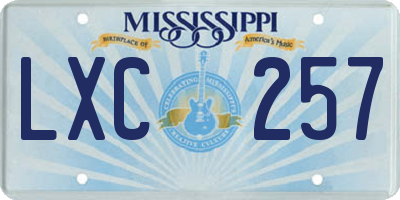 MS license plate LXC257