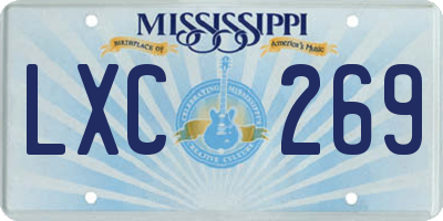 MS license plate LXC269