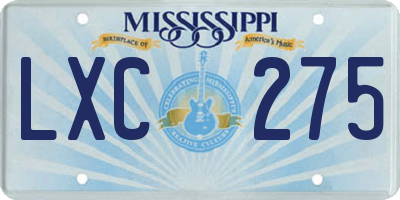 MS license plate LXC275