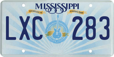MS license plate LXC283