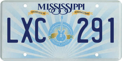 MS license plate LXC291