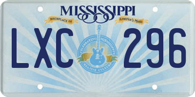 MS license plate LXC296