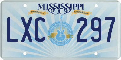MS license plate LXC297
