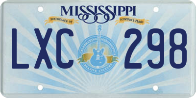 MS license plate LXC298