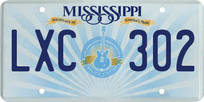 MS license plate LXC302
