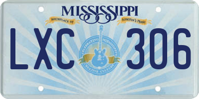 MS license plate LXC306