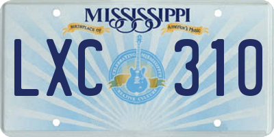 MS license plate LXC310
