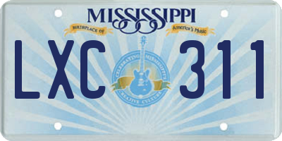 MS license plate LXC311