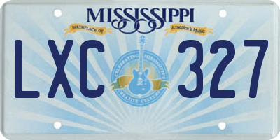 MS license plate LXC327