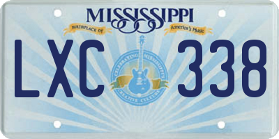 MS license plate LXC338