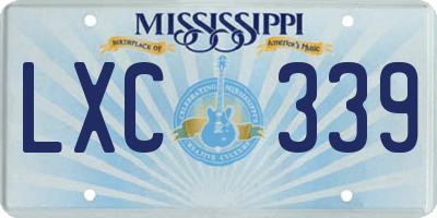 MS license plate LXC339
