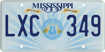 MS license plate LXC349
