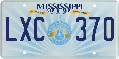 MS license plate LXC370