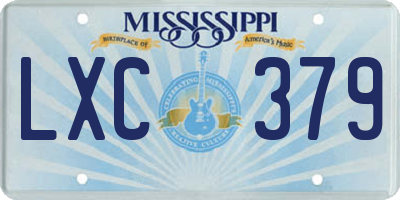 MS license plate LXC379