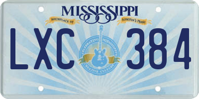 MS license plate LXC384