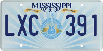 MS license plate LXC391