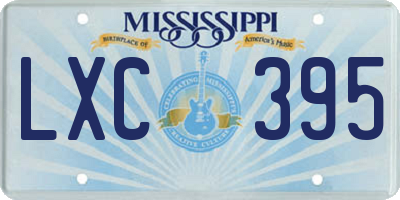 MS license plate LXC395