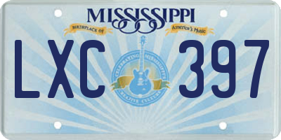 MS license plate LXC397