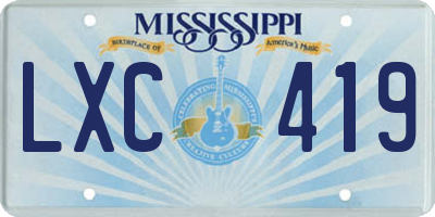 MS license plate LXC419