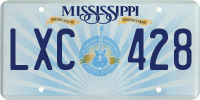 MS license plate LXC428