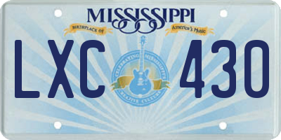 MS license plate LXC430
