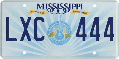MS license plate LXC444