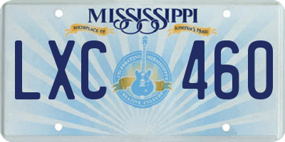 MS license plate LXC460