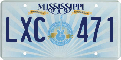 MS license plate LXC471