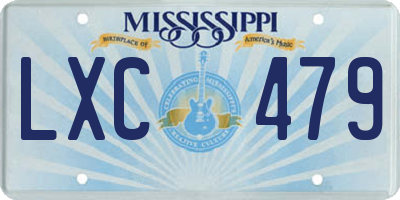 MS license plate LXC479