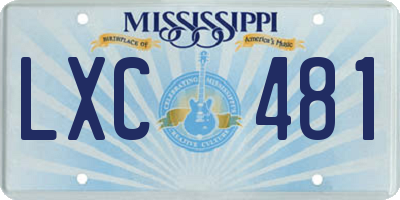 MS license plate LXC481