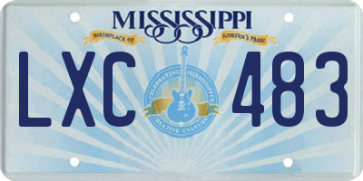 MS license plate LXC483