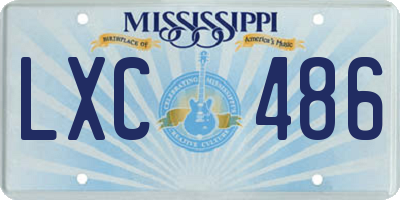 MS license plate LXC486