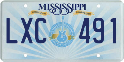 MS license plate LXC491