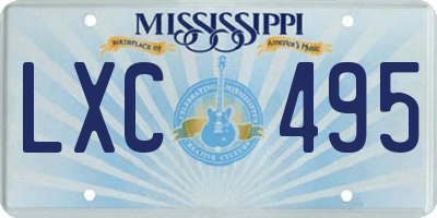 MS license plate LXC495
