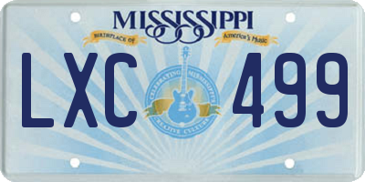 MS license plate LXC499