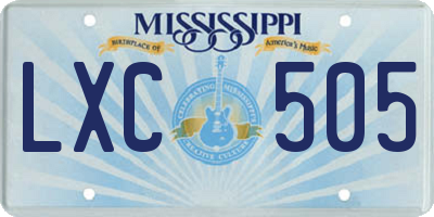 MS license plate LXC505