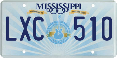 MS license plate LXC510