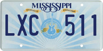 MS license plate LXC511