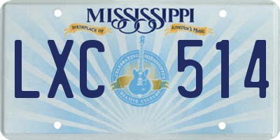 MS license plate LXC514