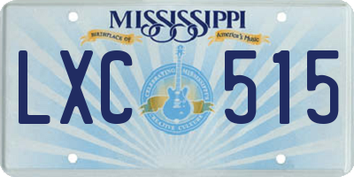 MS license plate LXC515