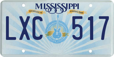 MS license plate LXC517