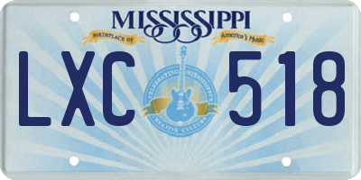MS license plate LXC518