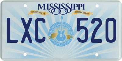 MS license plate LXC520